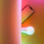 Smart devices. Colorful background template.